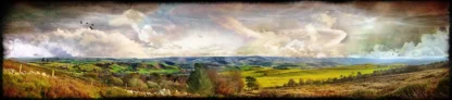 Long Mynd over Ratlinghope - dark borders