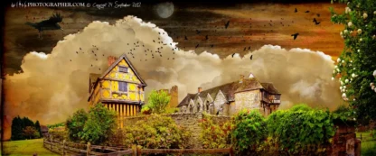 Stokesay Castle and the monster raven