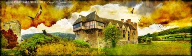 Stokesay Castle & a pair of red kites