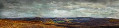 Long Mynd view over Church Stretton - 5th car park - bright