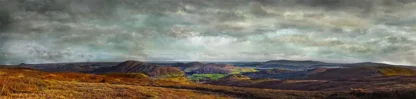 Long Mynd view over Church Stretton - 5th car park - bright